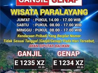 Jalur ke Paralayang Majalengka Diberlakukan Ganjil-Genap