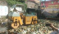 Jelang Nataru, 18.899 Botol Miras Dimusnahkan, Polres Cirebon Kota Segera Gelar Operasi Lilin
