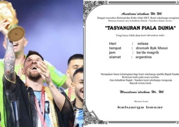 Beredar Undangan Bapak Messi Tasyakuran Piala Dunia 2022 Qatar, Pakai Kopiah Bada Isya