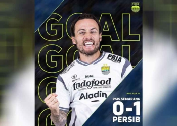 Goool… Marc Klok Bobol Gawang PSIS Semarang, Sementara Persib Bandung Unggul 1-0