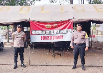 Amankan Pemilu 2024 di Kabupaten Cirebon, Polisi Ditempatkan di Pos Jaga Penyelenggara