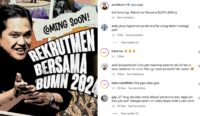Netizen Singgung Nepotisme dan Ordal di Postinga Erick Thohir Terkait Rekrutmen Bersama BUMN Tahun 2024