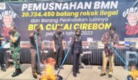 20 Juta Batang Rokok Ilegal di Cirebon Senilai Rp26,4 Miliar Dimusnahkan