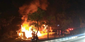 Bengkel Tambal Ban di Cirebon Ludes Terbakar