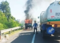 Toyota Landcruiser Terbakar Di Tol Palikanci
