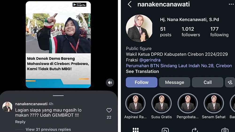 Wakil Ketua DPRD Kabupaten Cirebon Nana Kencanawati Akui Salah Komentari Bernada Menghina Fisik Pendemo MBG 1 Wakil Ketua Dprd Kabupaten Cirebon Nana Kencanawati Akui Salah Komentari Bernada Menghina Fisik Pendemo Mbg