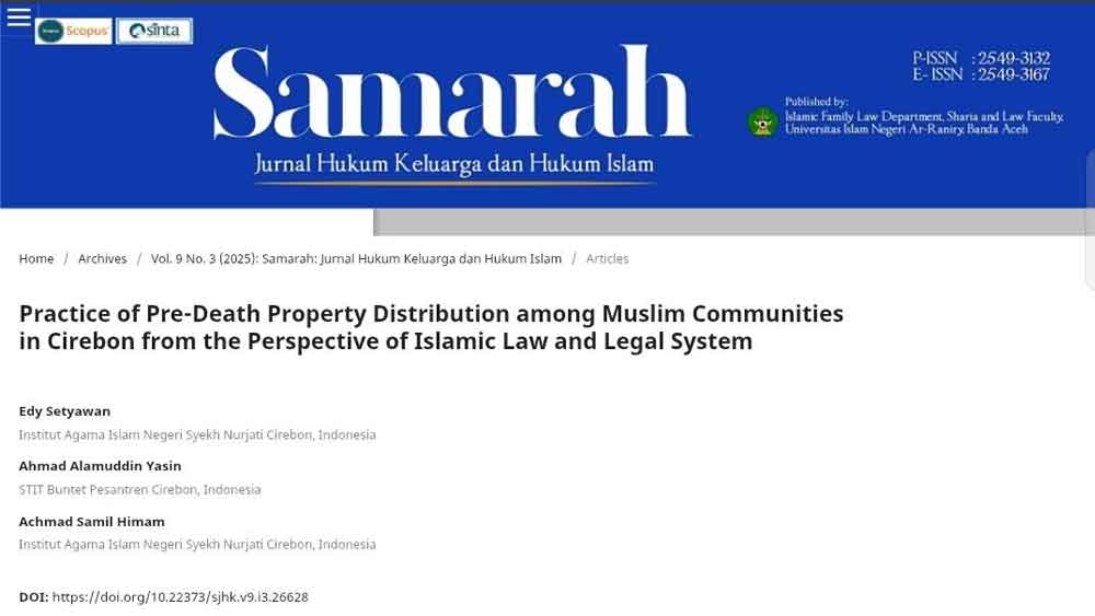 Artikel Ilmiah Mahasiswa UIN Siber Cirebon Diterbitkan Samarah 1 Artikel Ilmiah Mahasiswa Uin Siber Cirebon Diterbitkan Samarah