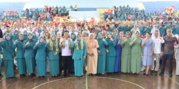 Suasana Peringatan Hari Kesatuan Gerak (Hkg) Pkk Di Gedung Olahraga (Gor) Kota Cirebon, Rabu, 9 September 2026.