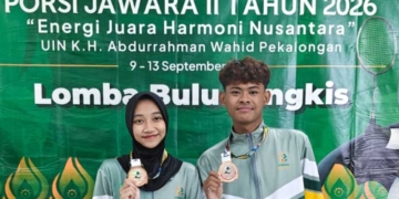 Bulutangkis Ganda Campuran UIN Siber Cirebon Raih Juara III PORSI Jawara II 7 Pasangan Bulutangkis Ganda Campuran Uin Siber Cirebon, Muhammad Fathir Rohmawi Dan Jihan Nabila Putri, Meraih Juara Iii Pada Porsi Jawara Ii Ptkin Se-Jawa Dan Madura.